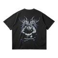 Kryptic Myst Garment Dyed Streetwear Tee 260GSM Cotton Faded Raw Hem True To Size